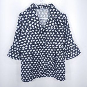 Retro Threads 1-Button Black & White Patterned Houndstooth Top Jacket Medium